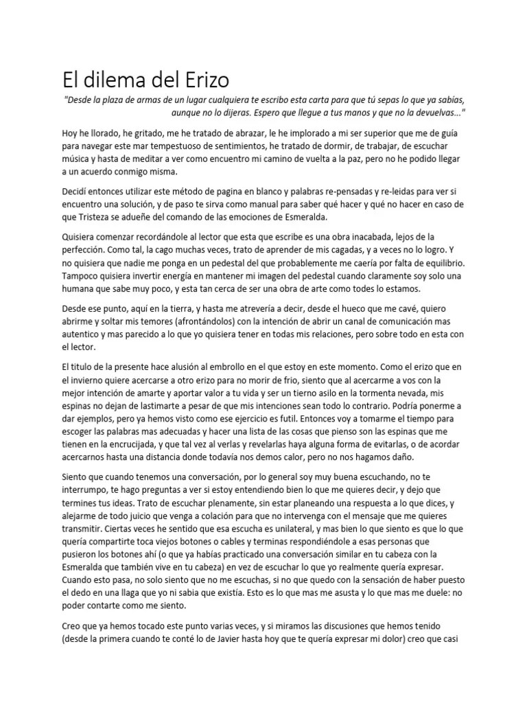 El Dilema Del Erizo | PDF