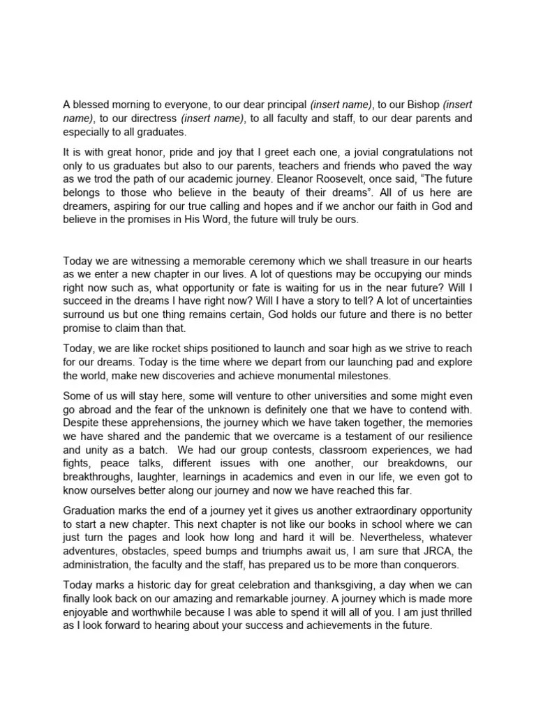 Valedictory Speech | PDF