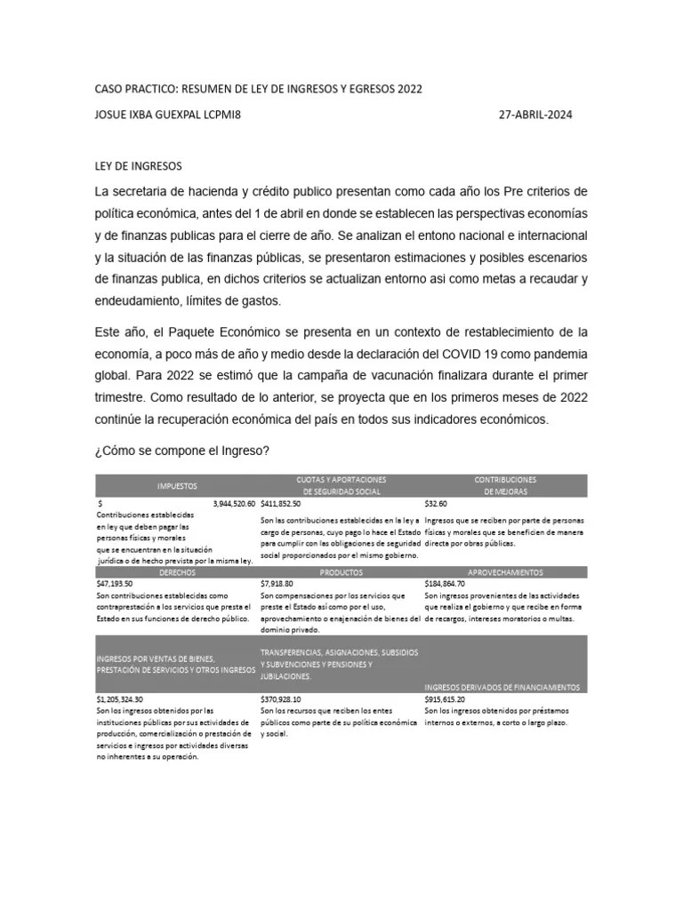 Ley De Ingresos | PDF | Deuda | Gastos Gubernamentales