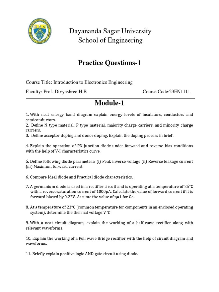 ECE Questions | PDF | Diode | Bipolar Junction Transistor