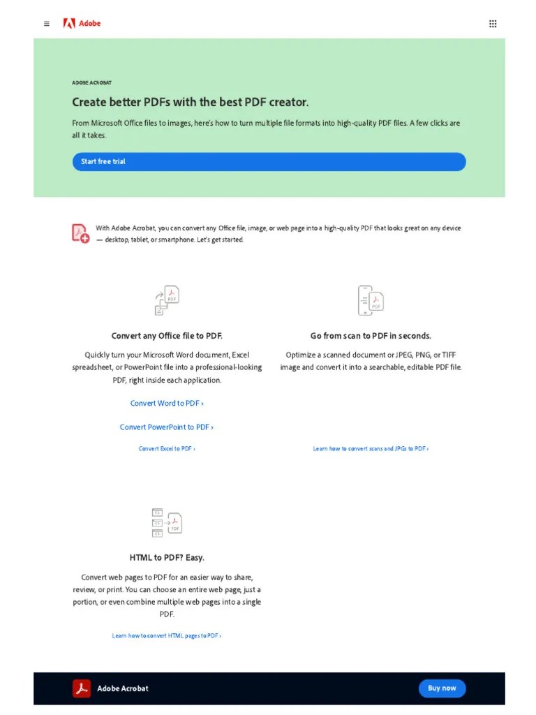 How To Create A PDF In 4 Easy Steps - Adobe Acrobat | PDF | Computing ...