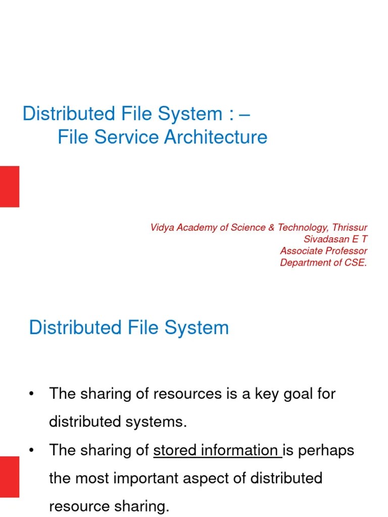 Distributed File System - File Service Architecture | PDF | File System ...