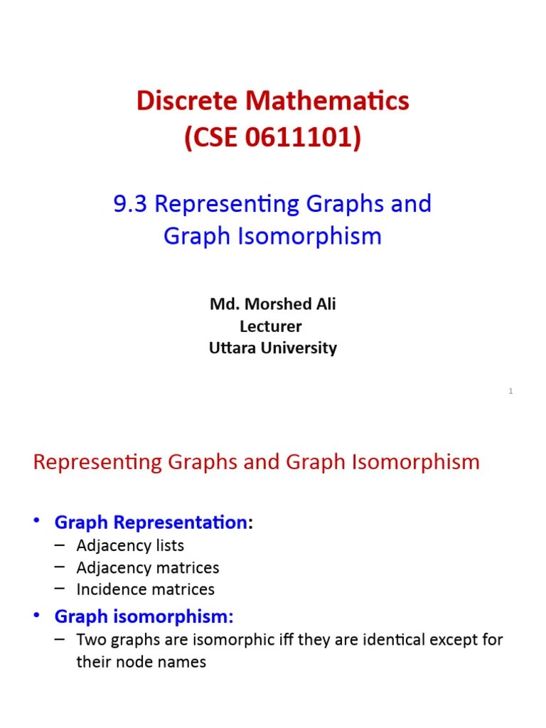Lecture 09 | PDF | Vertex (Graph Theory) | Matrix (Mathematics)