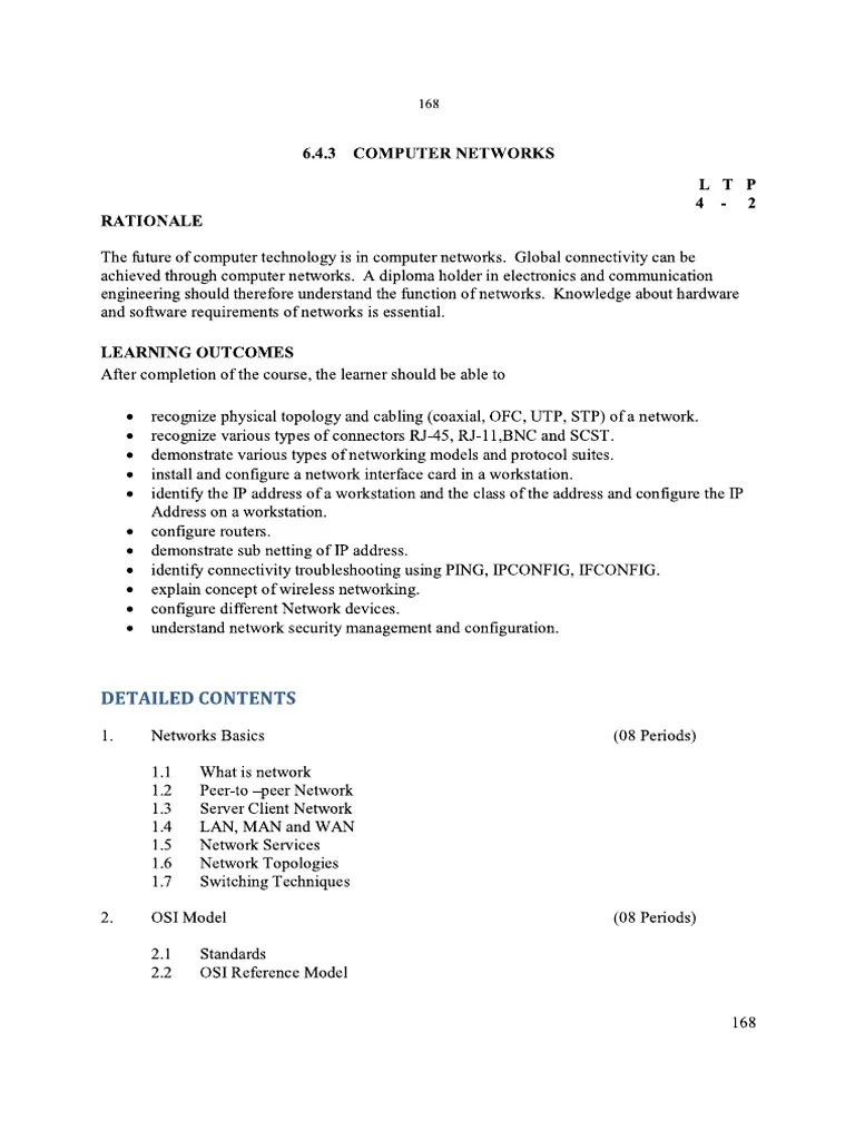 Computer Network Syllabus | PDF