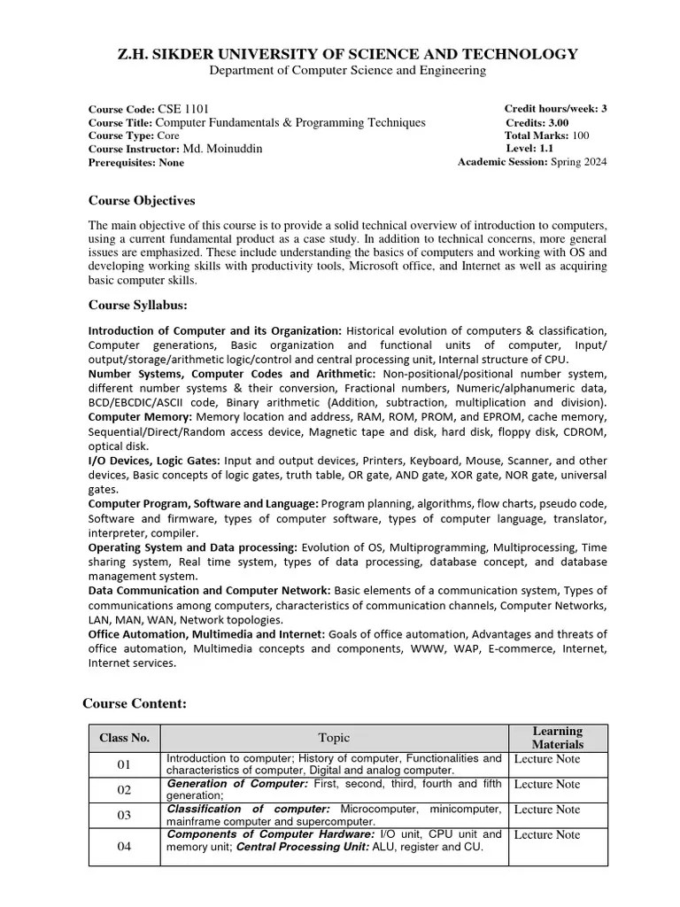 Computer Fundamentals Programming Techniques | PDF | Computer Data ...