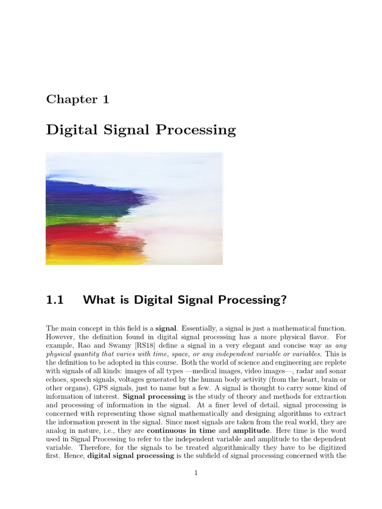 DSP 20 Chapter 1 | Download Free PDF | Digital Signal Processing | Thought