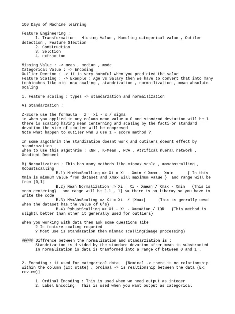 100 Days Of Machine Learning | PDF | Principal Component Analysis | Outlier