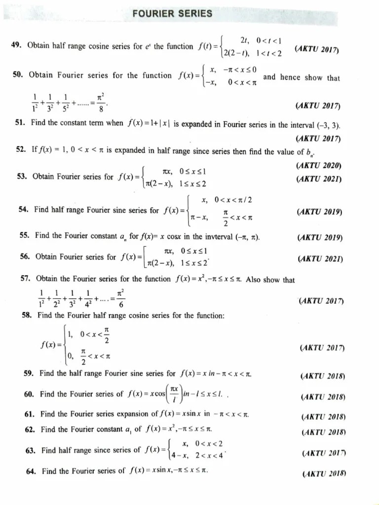 University Question - Fourier Series | PDF