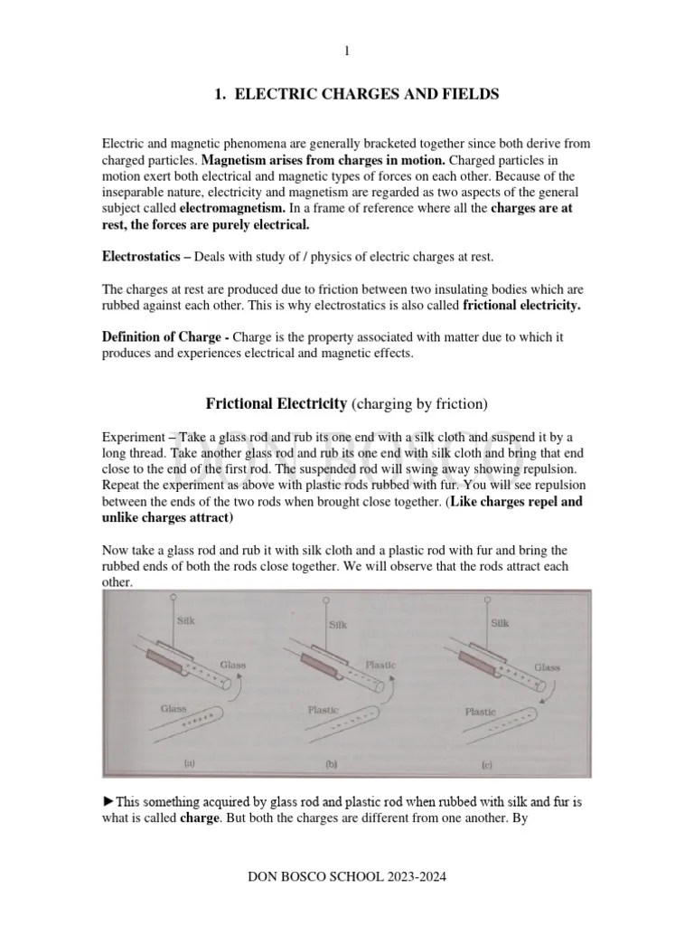 ELECTRIC CHARGES AND FIELD (Edited) | PDF | Electric Charge | Electric ...
