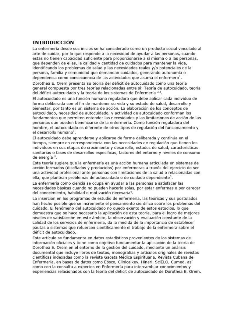 Dorothea Orem | PDF | Enfermería | Aprendizaje