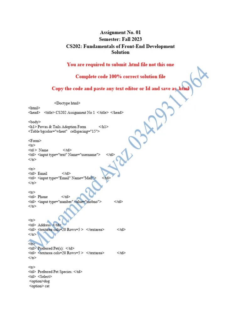 Assignment No1 Solution Cs202 | PDF | Computers