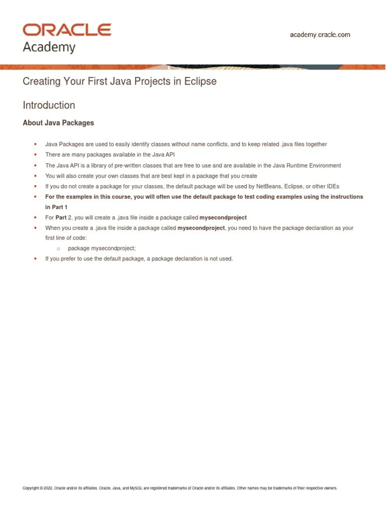 Create Your First Java Program In Eclipse | Download Free PDF | Java ...