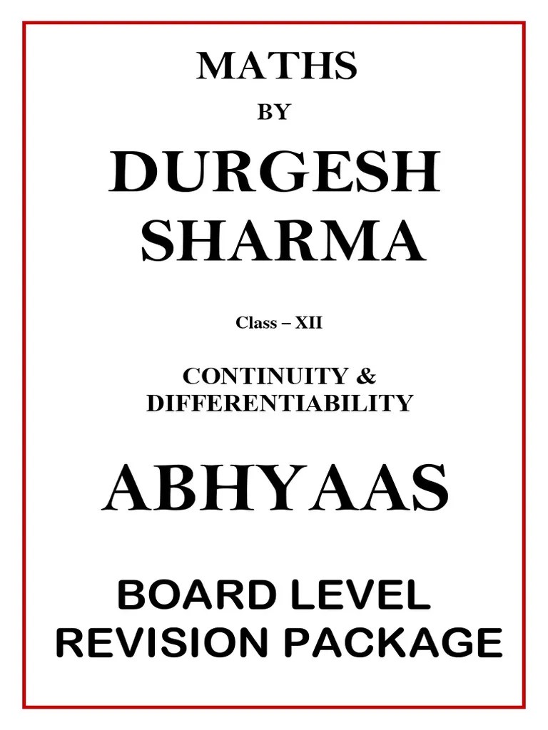 Continuity & Differentiability Revision Package | PDF | Function ...