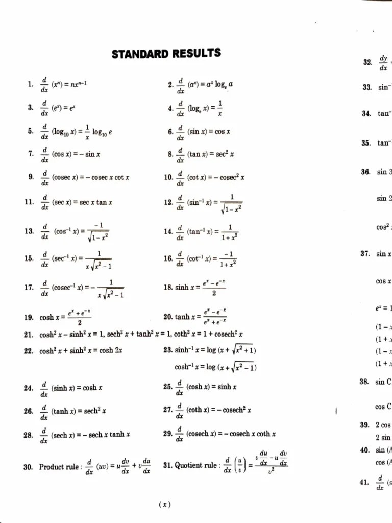 Calculus Formulas | PDF | Calculus | Differential Calculus