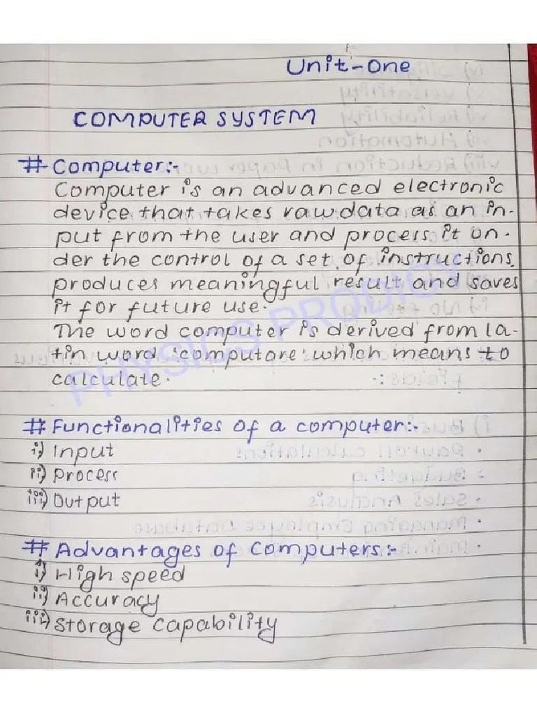 Computer Complete Notes Grade11 | PDF