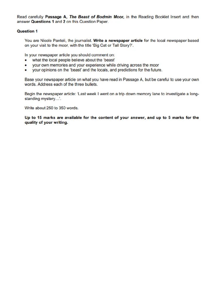 IGCSE-Newspaper-article-writing | PDF