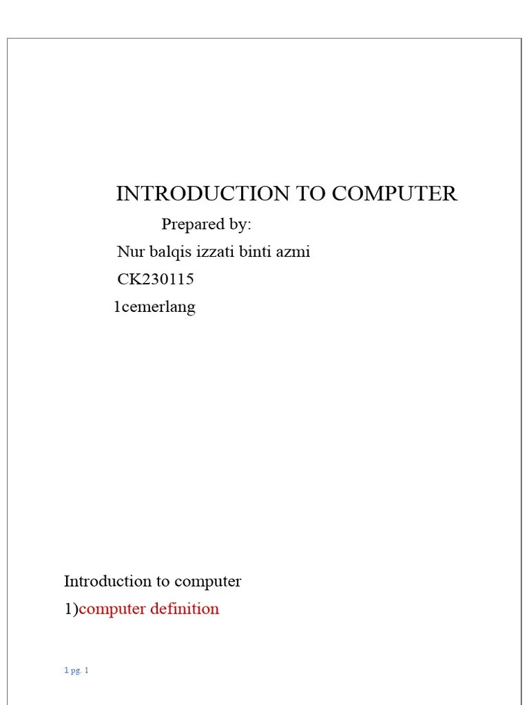 Introduction To Computer | PDF | Operating System | Computer Hardware