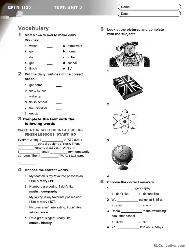 Present Simple Test | PDF