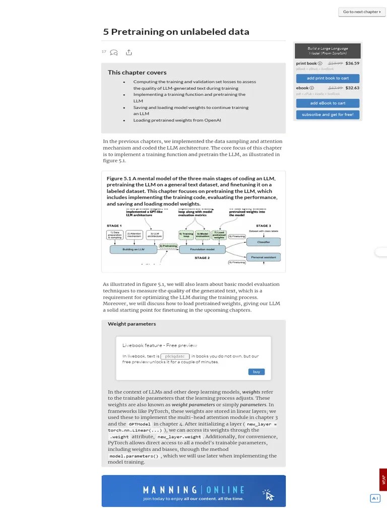 5 Pretraining On Unlabeled Data - Build A Large Language Model (From ...