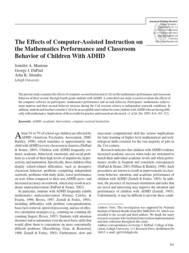 The Effects Of Computer-Assisted Instruction On The Mathematics ...
