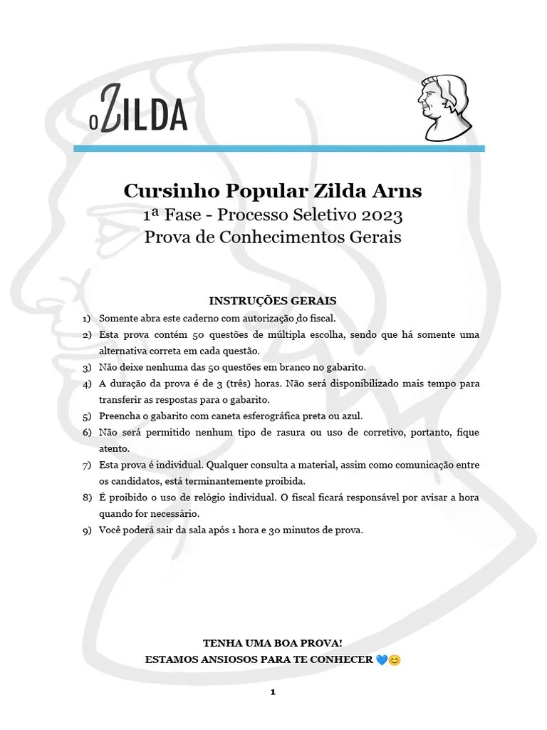 Prova De Seleção 2023 | Download Grátis PDF | Estado | Química