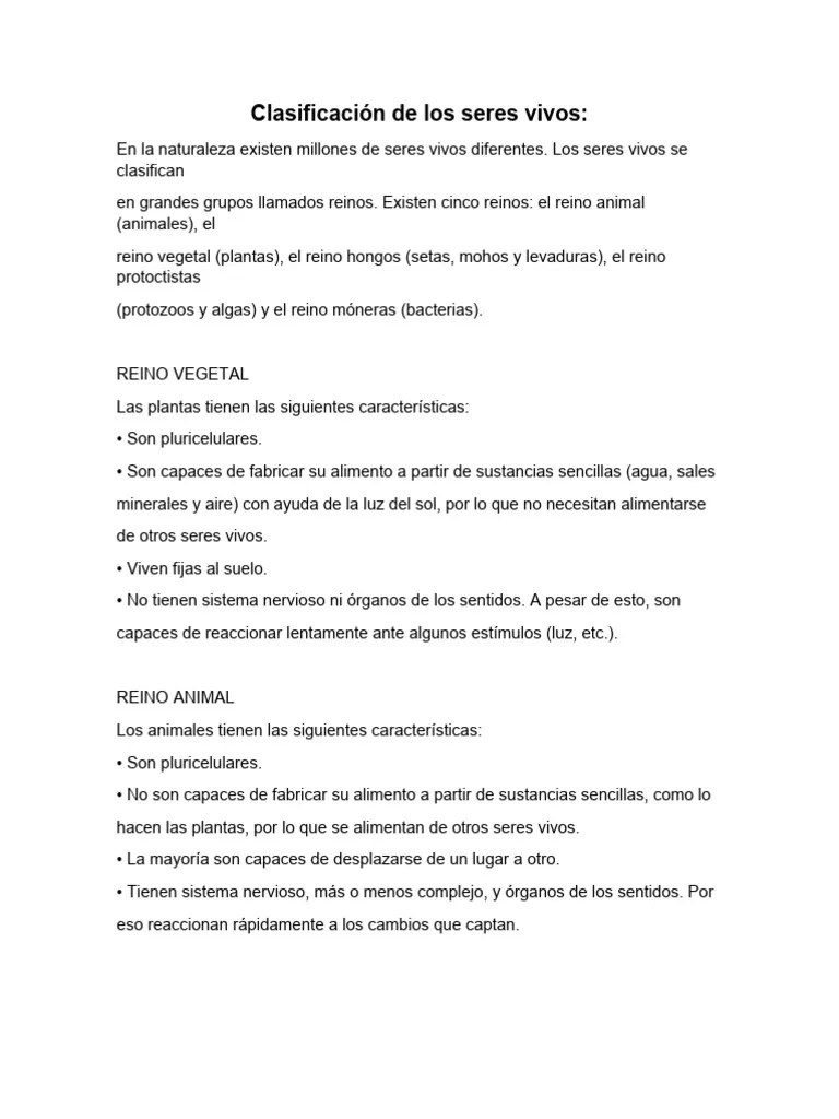 Los Seres Vivos | PDF | Organismos | Eucariotas