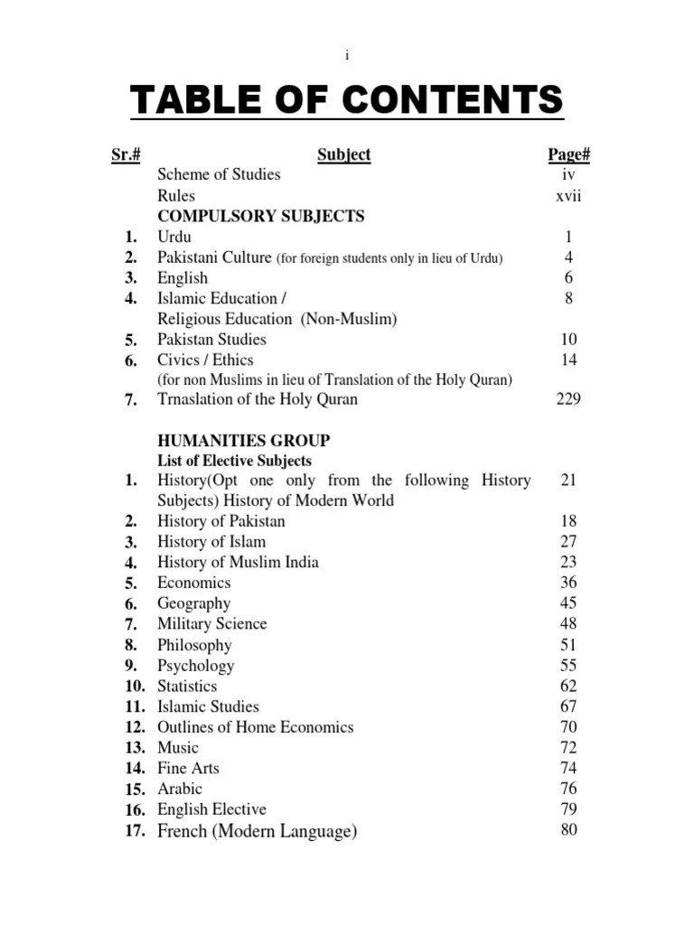 Study Scheme Inter Part 2 | PDF | Pakistan | Kafir