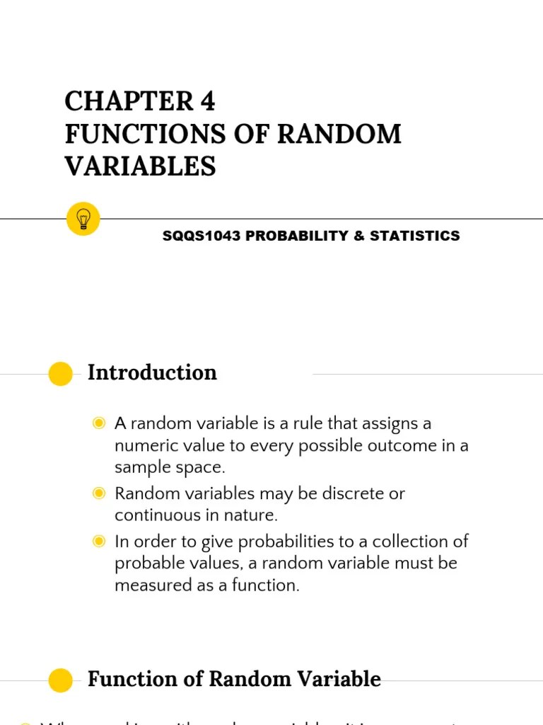 Chapter 4 Functions Of Random Variables | PDF | Probability ...