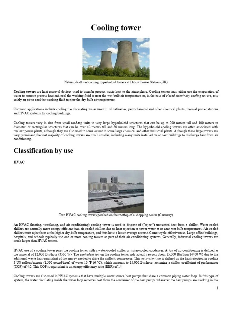 Cooling Tower | PDF | Air Conditioning | Filtration