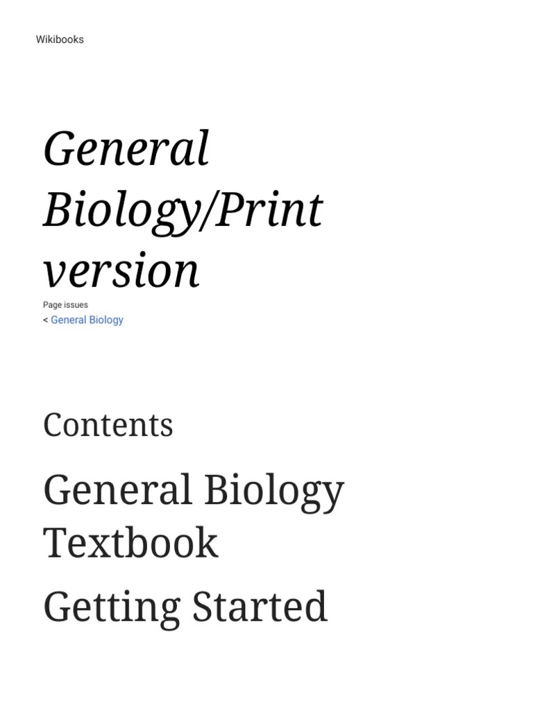 General Biology - Print Version - Wikibooks, Open Books For An Open World | PDF | Endoplasmic ...