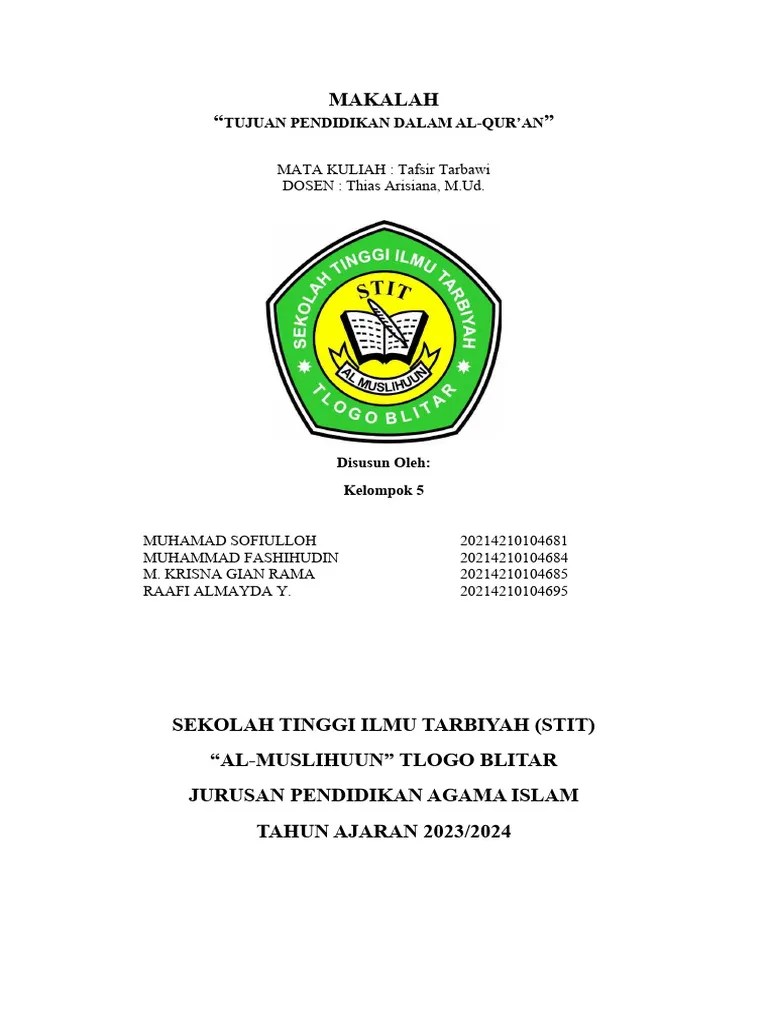 Tujuan Pendidikan Dalam Al Quran | PDF