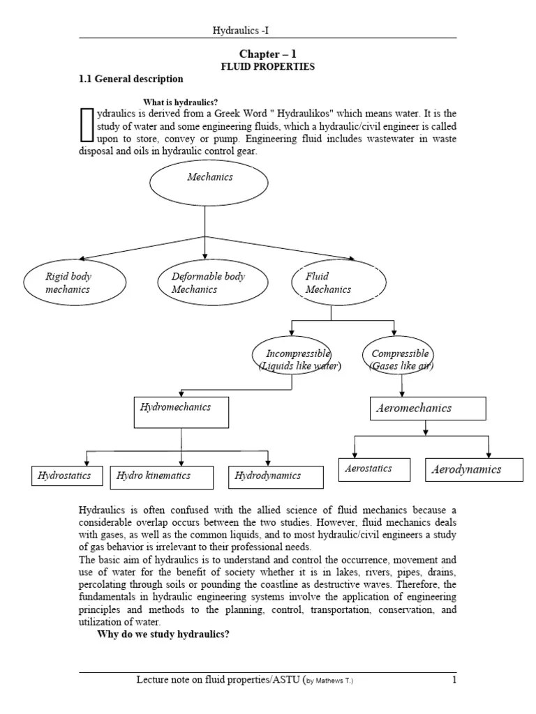Chapter-1 Fluid Properties | PDF | Fluid Mechanics | Viscosity