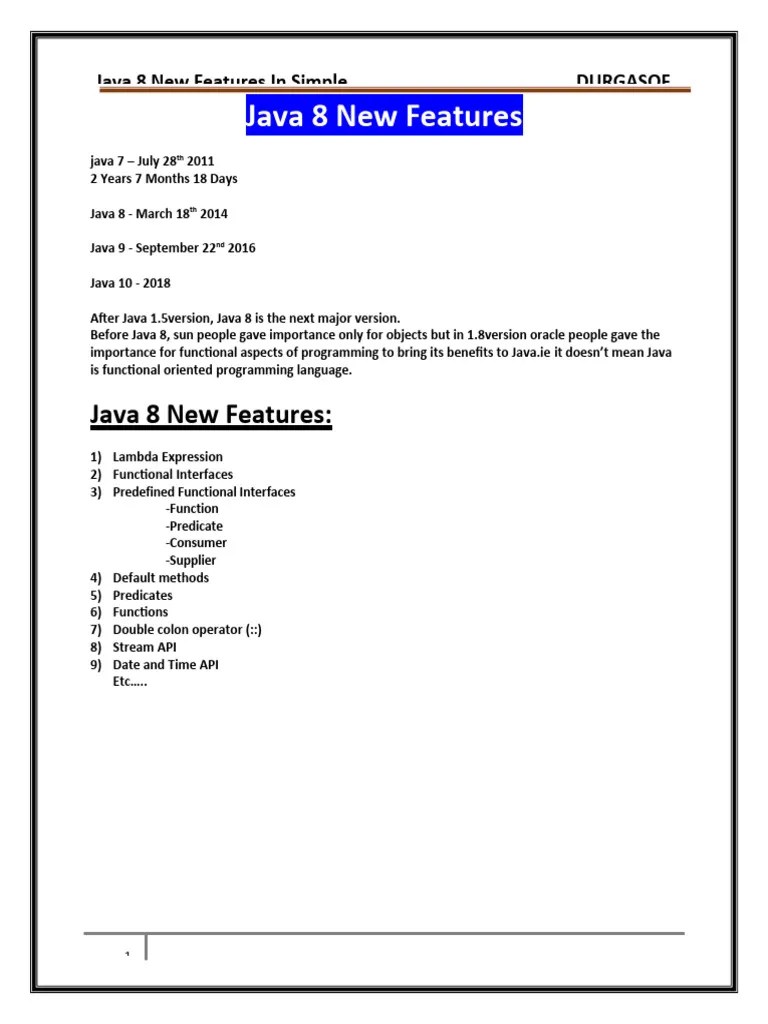 1.JAVA 8 Features | PDF | Anonymous Function | Method (Computer ...