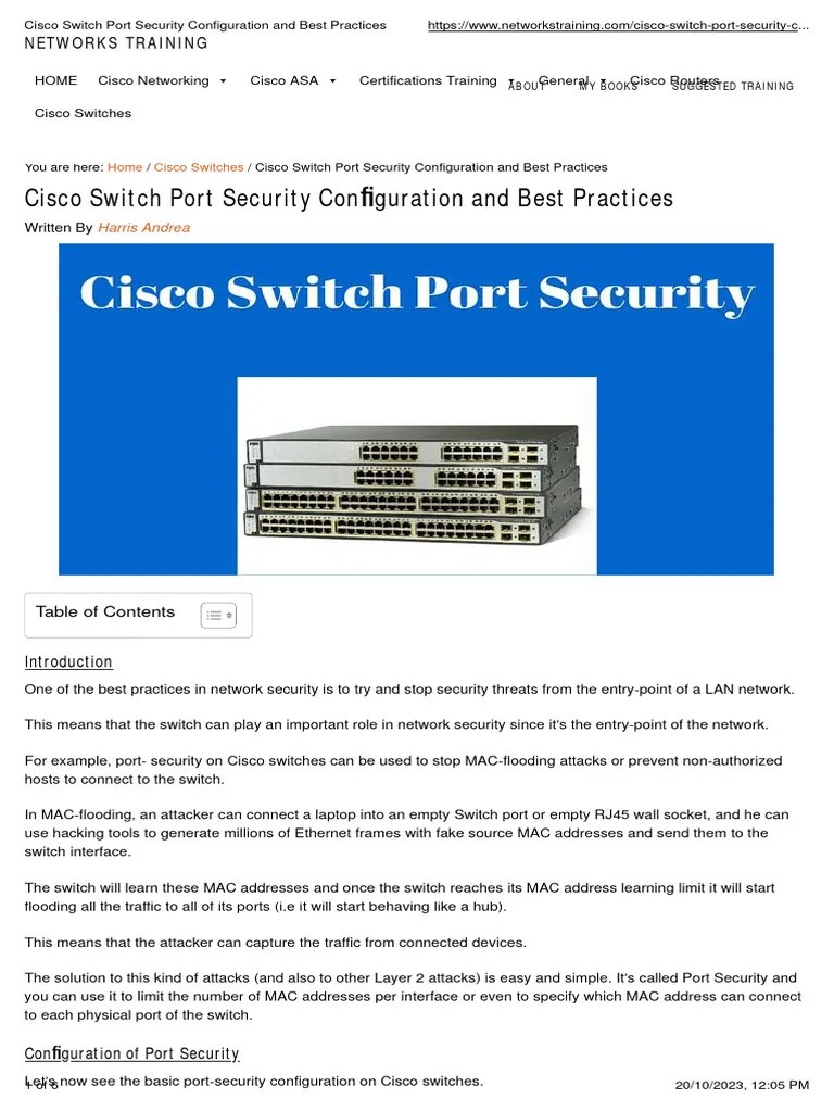 Cisco Switch Port Security Configuration And Best Practices | PDF ...
