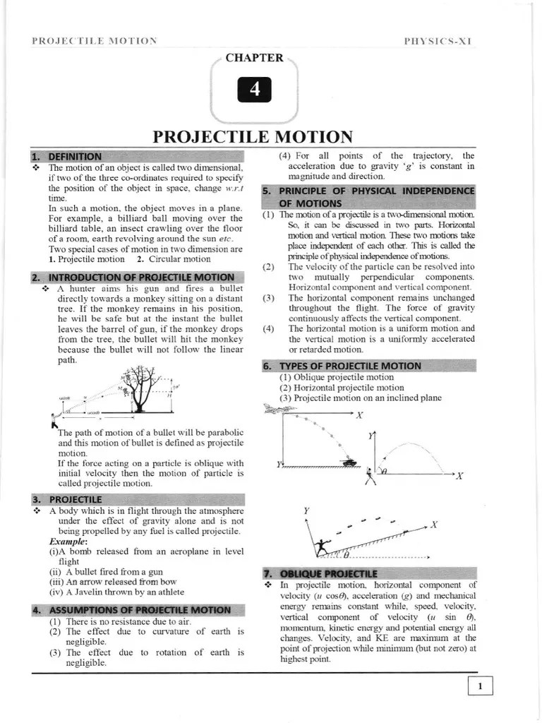 Chap-4 (Projectile Motion) Theory | PDF | Quantity | Metrology