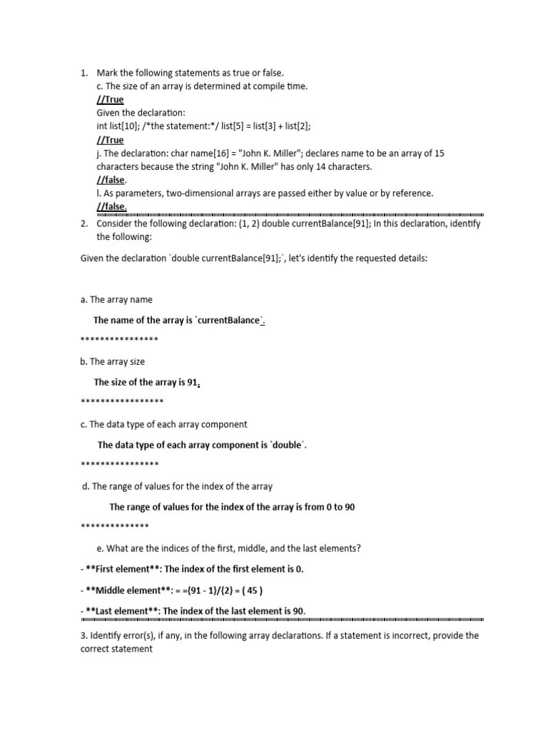 C (Array) Final | PDF | Pointer (Computer Programming) | Integer ...