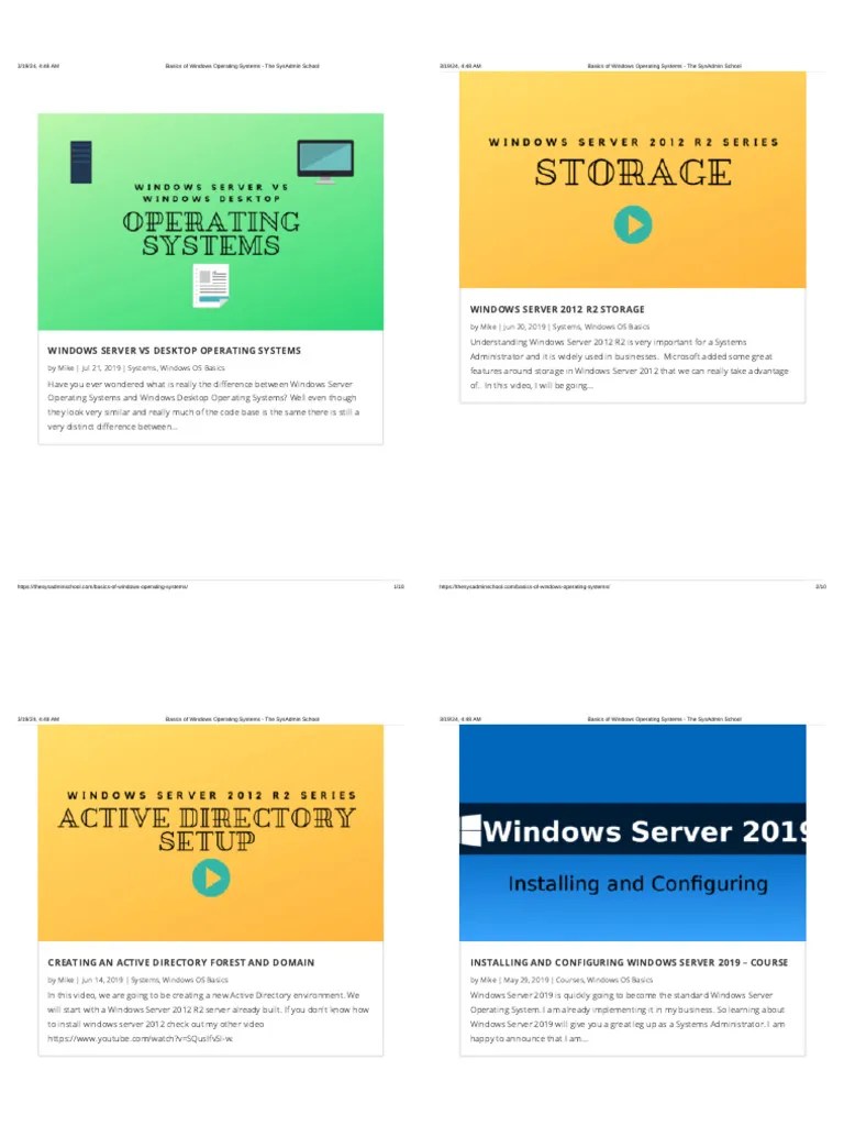 Basics Of Windows Operating Systems - The SysAdmin School | PDF | Microsoft Windows | Operating ...