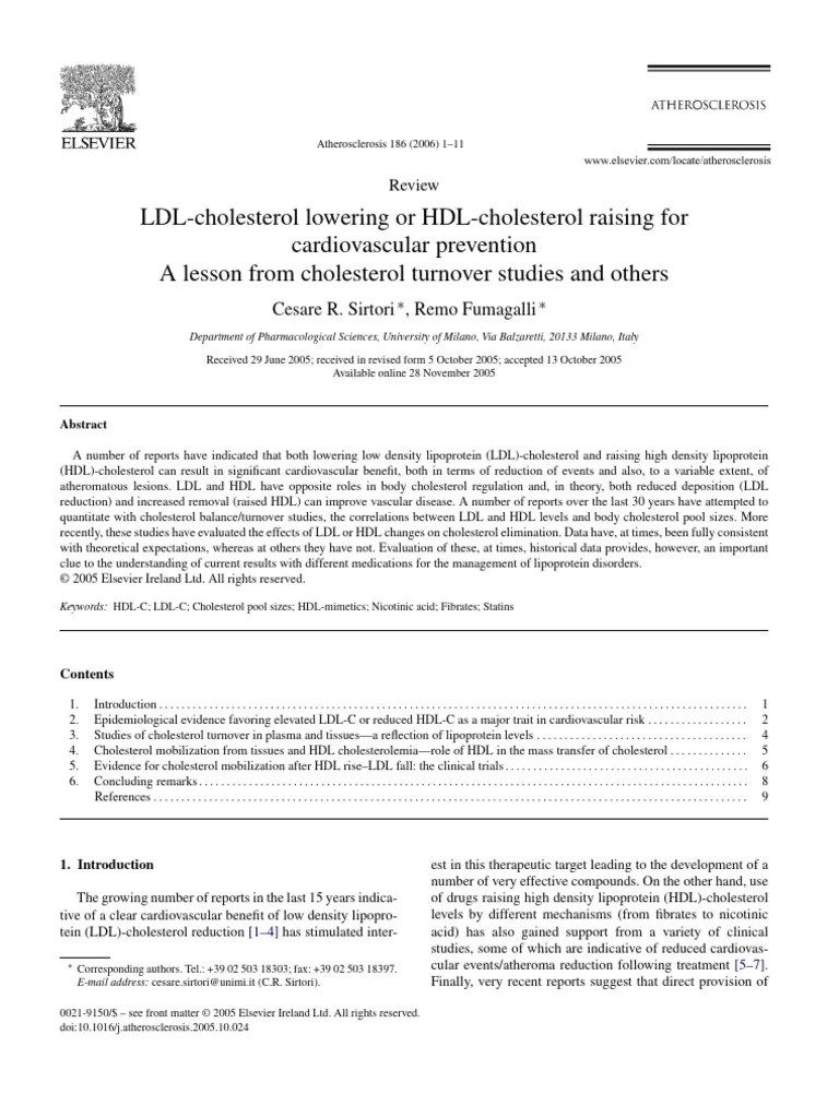 LDL Cholesterol HDL Cholesterol | PDF | High Density Lipoprotein | Low ...