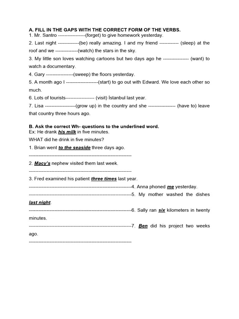 Latihan Past Tense | PDF