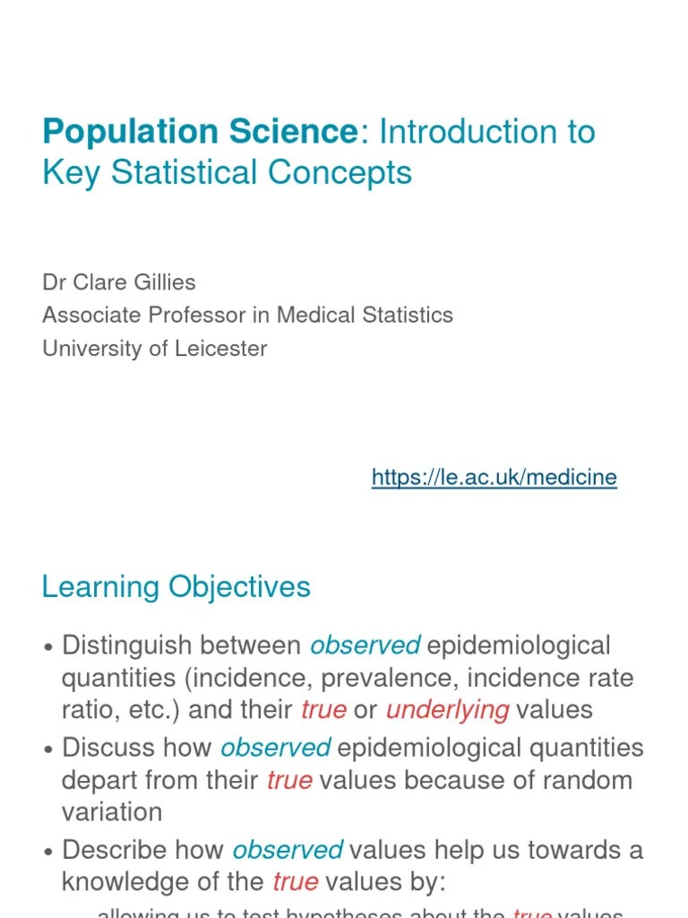 Introduction To Key Statistical Concepts - 2024 | Download Free PDF ...