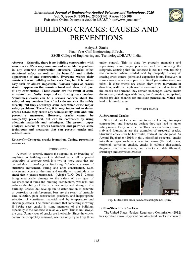 BUILDING_CRACKS_CAUSES_AND_PREVENTIONS | Download Free PDF | Fracture | Concrete