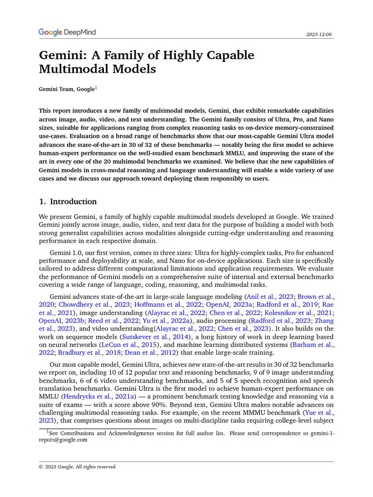 Gemini- A Family Of Highly Capable Multimodal Models | Download Free ...