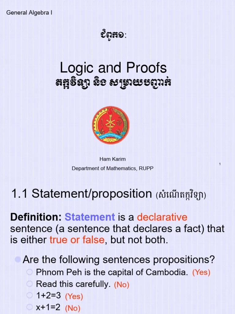 Logic & Proof | Download Free PDF | If And Only If | Proposition