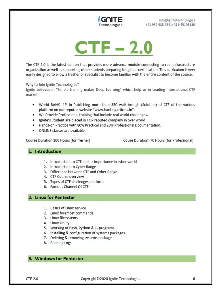 CTF Course | PDF | Internet Protocols | Cyberspace