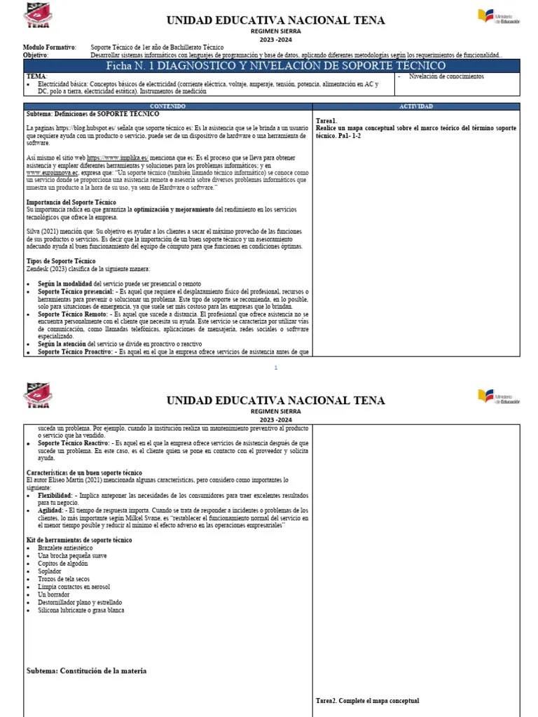 GUIA 1 SOPORTE TECNICO | PDF | Electrón | Soporte Técnico