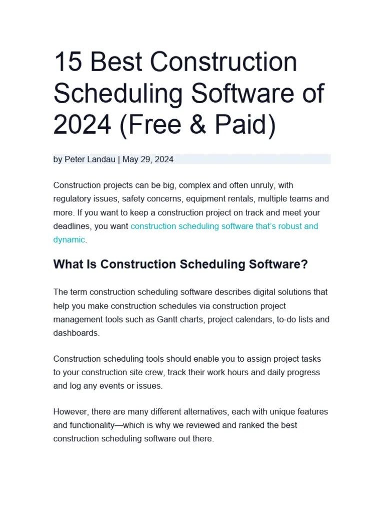 15 Best Construction Scheduling Software Of 2024 | PDF | Scheduling ...