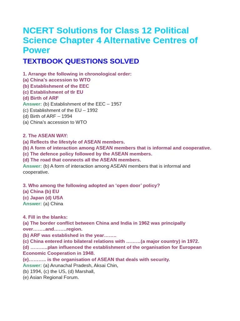 Chapter 2 Contemporary Centres Of Power | PDF | European Union | World ...