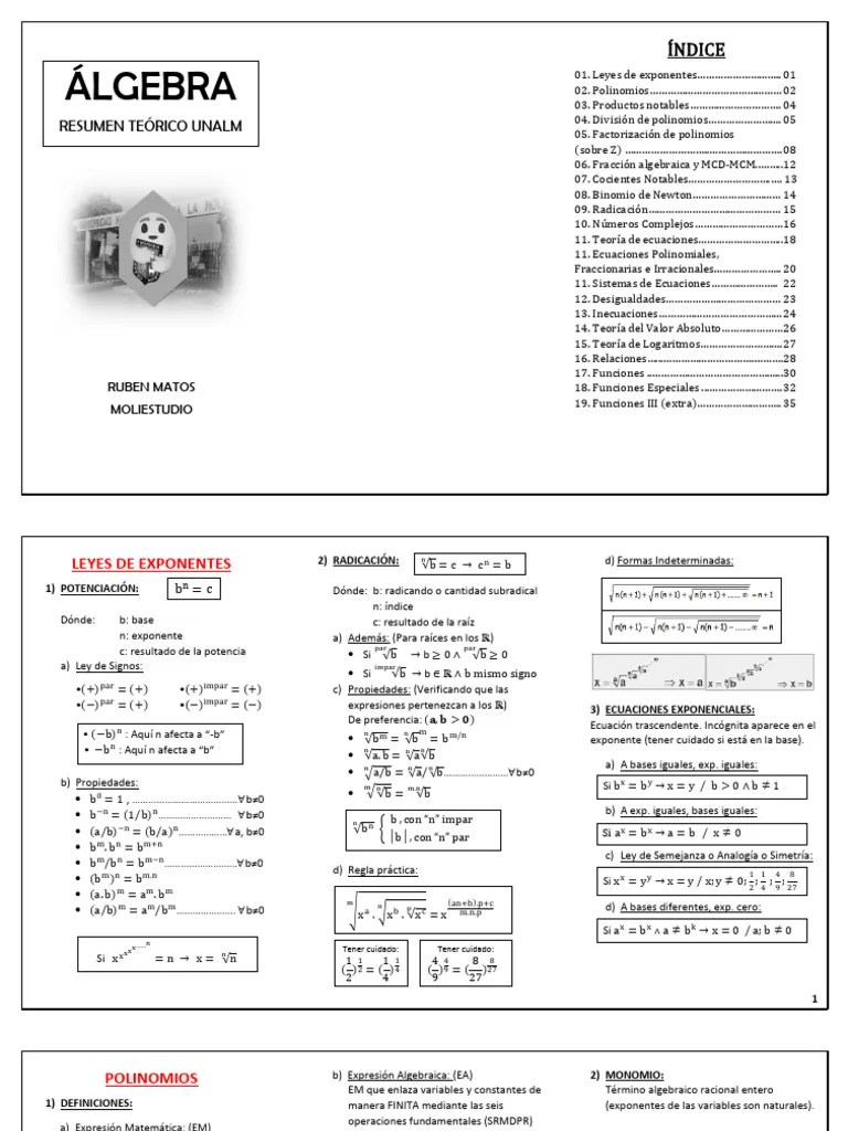 Teoria Algebra | Descargar Gratis PDF | División (Matemáticas) | Factorización