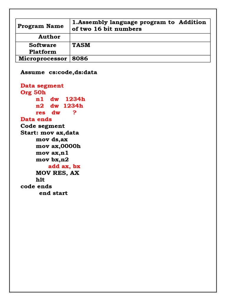 MP Lab | PDF | Assembly Language | Computer Hardware