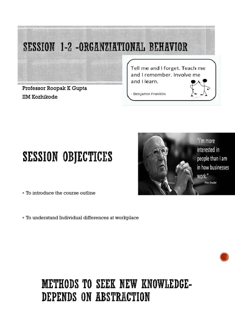 Session 1-2 - Organziational Behavior | PDF | Self Concept | Extraversion And Introversion